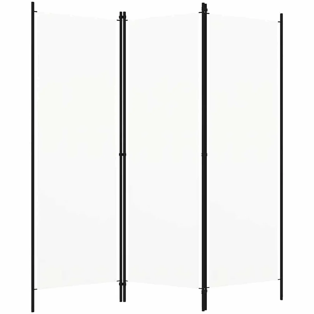 vidaXL Paravento a 3 Pannelli Divisorio Separè Byobu Pieghevole Schermo Separatore Ambienti Interni Protezione Privacy Bianco 150x180 cm