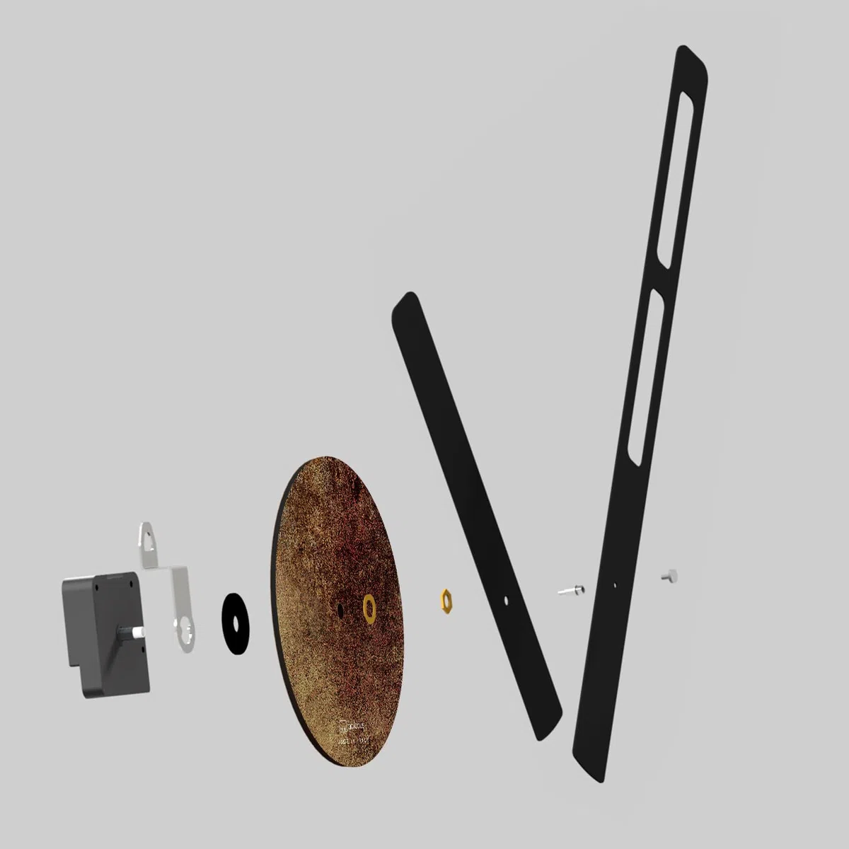 Giallobus - Orologio da Parete Adesivo Grande Float - Typos - Legno Mdf - Float ⌀ 60/80/110cm - 22 - Rust - Orologio da parete moderno - Numeri adesivi 3d - Diametro variabile 60/80/100cm
