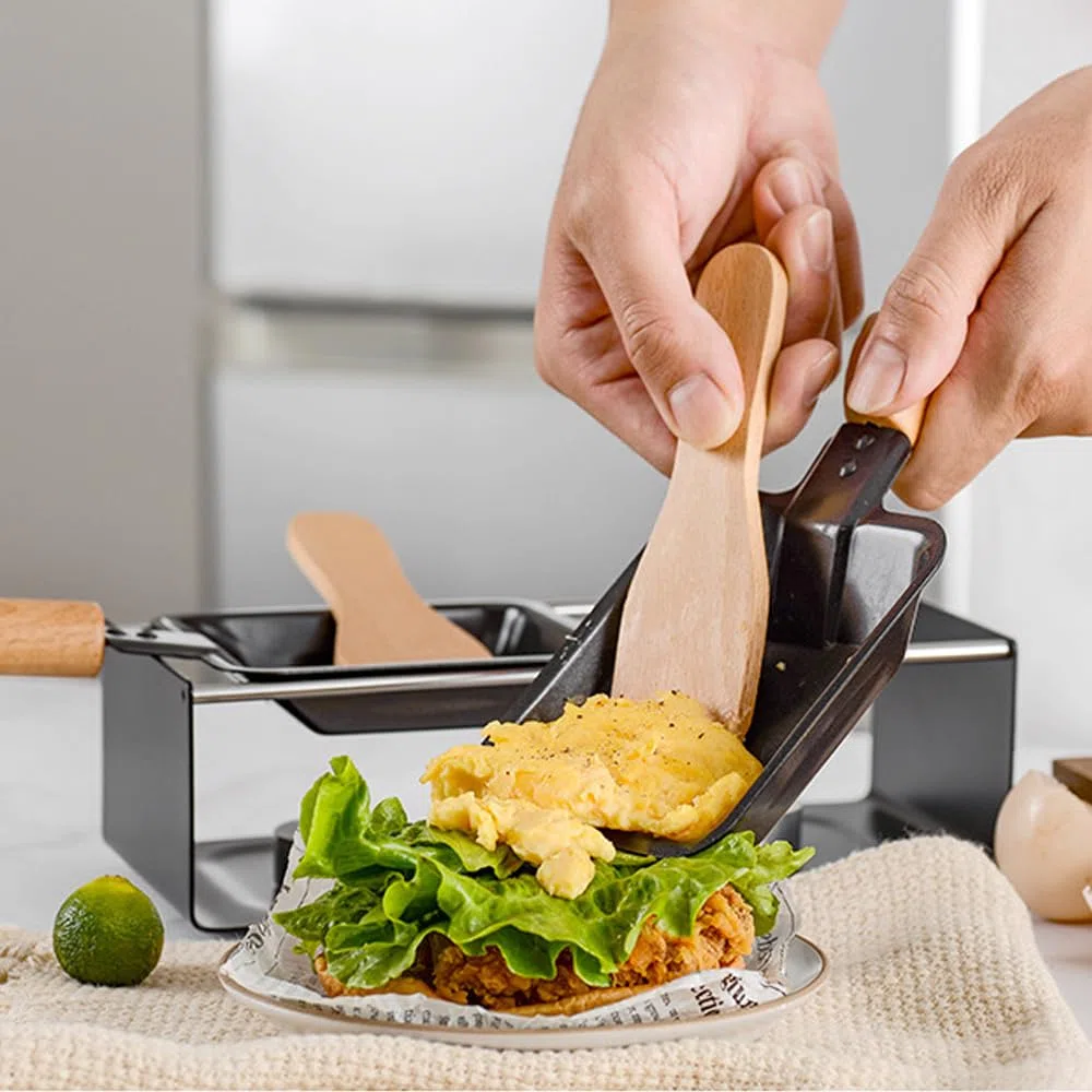 Set per fonduta di formaggio, 2 spatole e 2 padelle per formaggio