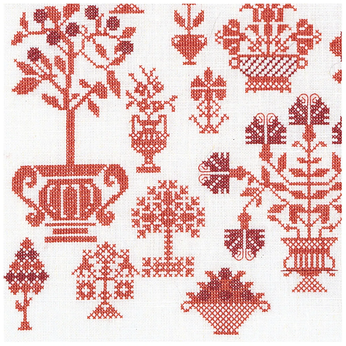 Thea Gouverneur 2092 a Fiori antichi Sampler on 18 Count Aida Punto Croce, 33-inch-by-33-inch