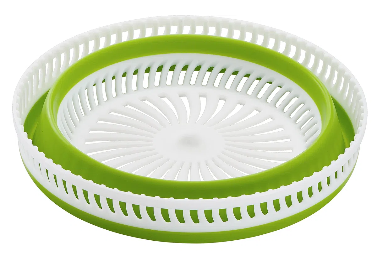 Emsa Basic Centrifuga Pieghevole Insalata, 4 l, in Plastica/Silicone, Trasparente/Verde