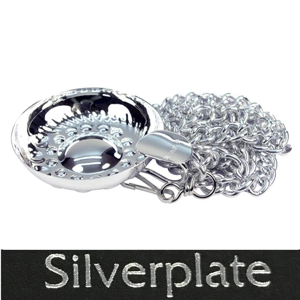 Tastevin Sommelier Borgogna Professionale | Silver Plated, Catena, Pochette, Made in Italy, Acciaio Inox, Contatto Alimenti, Modello Borgogna, Uso Professionale