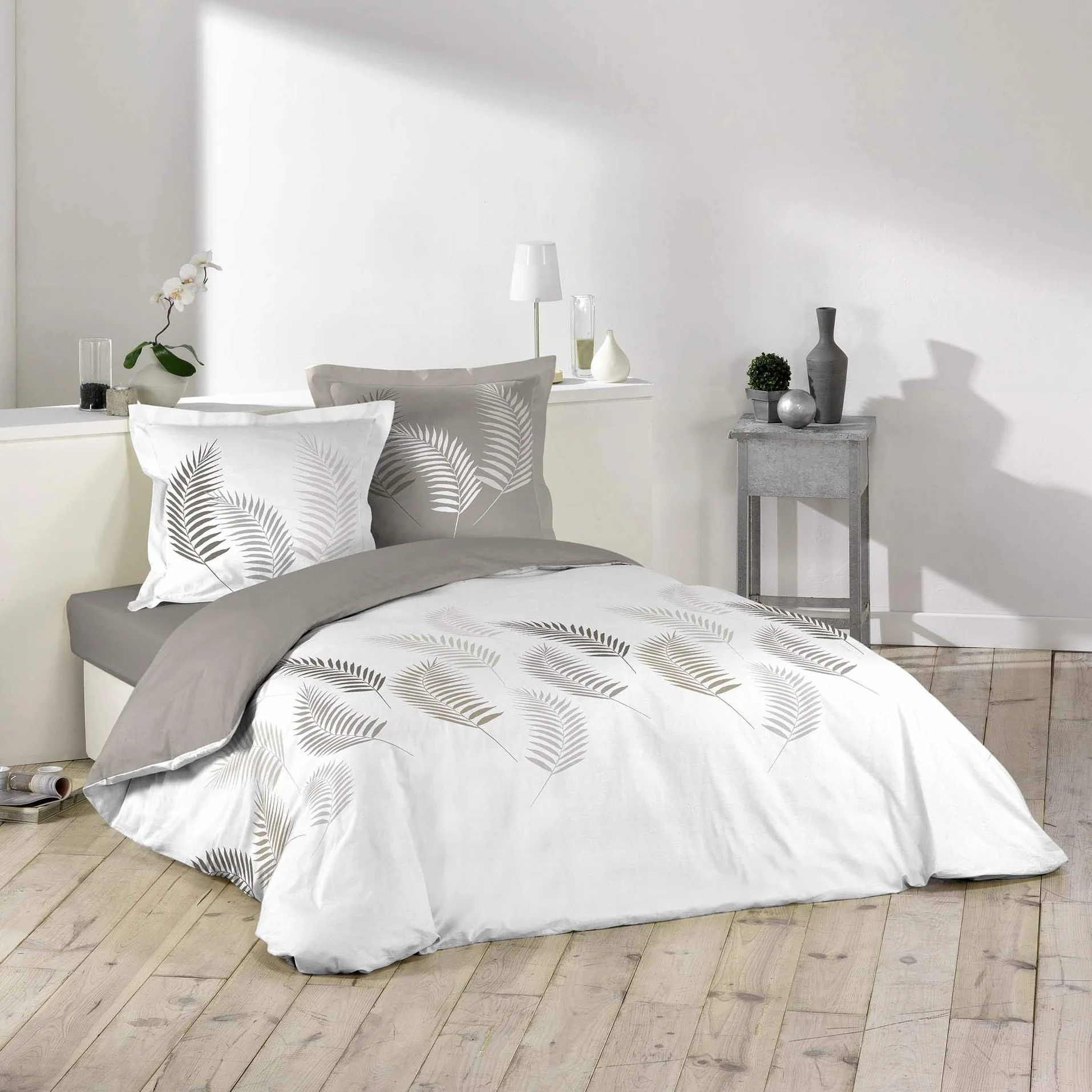 Douceur d'Intérieur GOYAVE Parure 3 P. 240 x 220 CM Stampa 57 fili Allover, Cotone