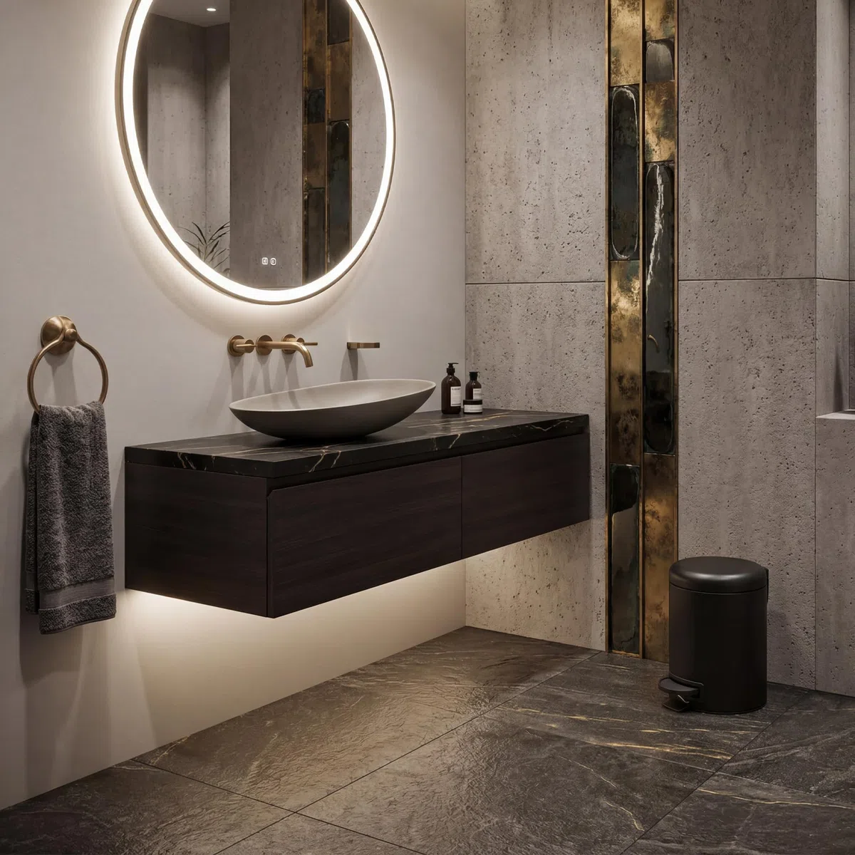 GEDY G-Potty pattumiera Bagno Nera 3 L, Misure: 25,1X17,4X22,6 CM, in Acciaio Inox e Polipropilene, Cestino Bagno con Chiusura Soft Close, Cestino Removibile, Design R&S Gedy, 2 Anni di Garanzia