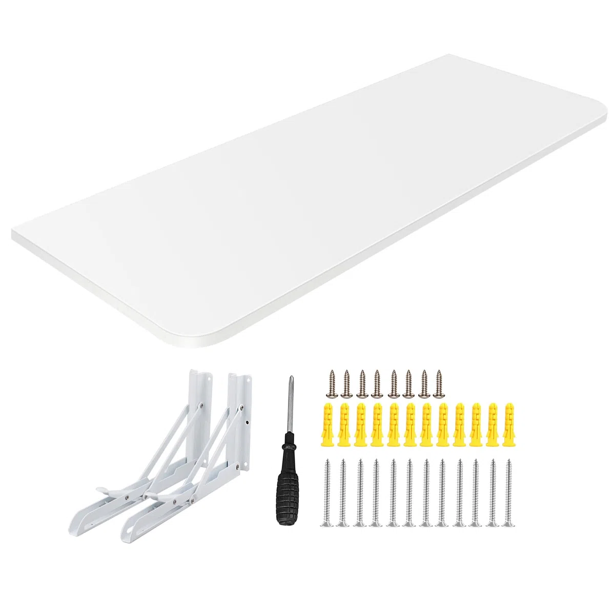Tavolo da pranzo pieghevole invisibile, scrivania galleggiante per computer, toeletta a muro pieghevole, tavolo da bucato (60 * 30 * 1,6 cm - Bianco)