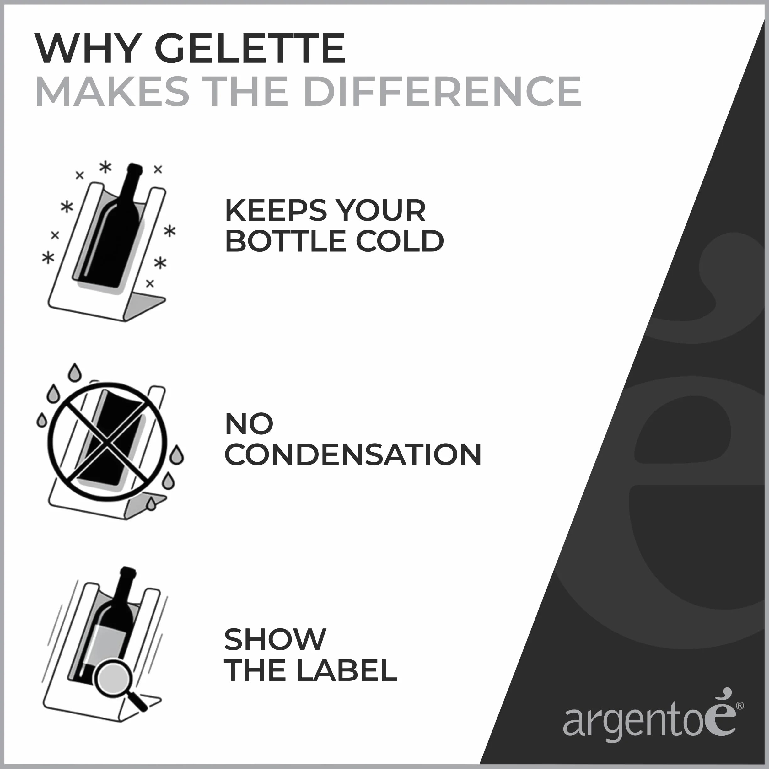 argentoè GELETTE Raffredda Bottiglie Trasparente