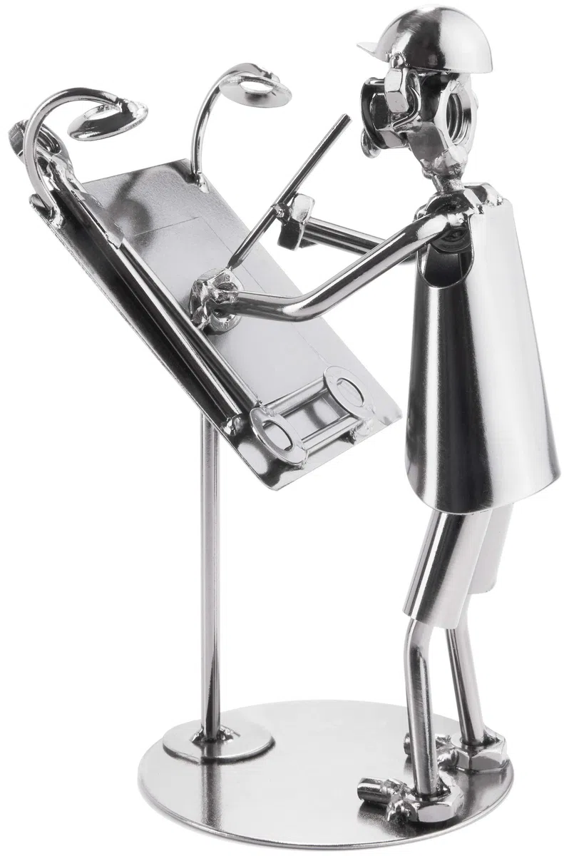 BRUBAKER Vite Uomo Architetto - Figura in Ferro Fatta a Mano Uomo in Metallo Progettista di Edifici - Figura in Metallo Idea Regalo per Architetti e Progettisti di Edifici