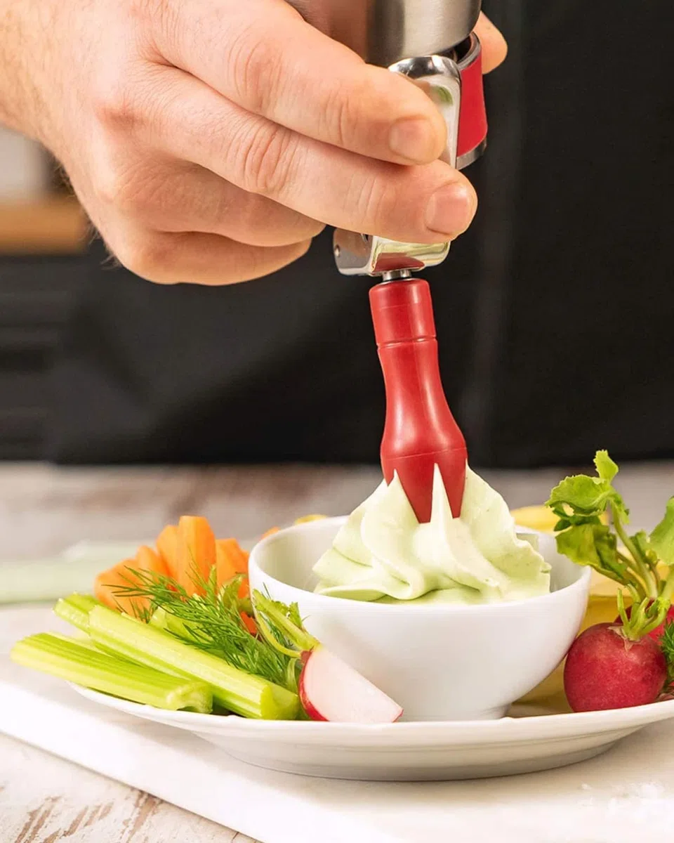 Mosa 24 caricabatterie panna montata, 8 g caricatore crema N2O, 8 g per sifone culinario ricariche universali, 100% acciaio riciclabile