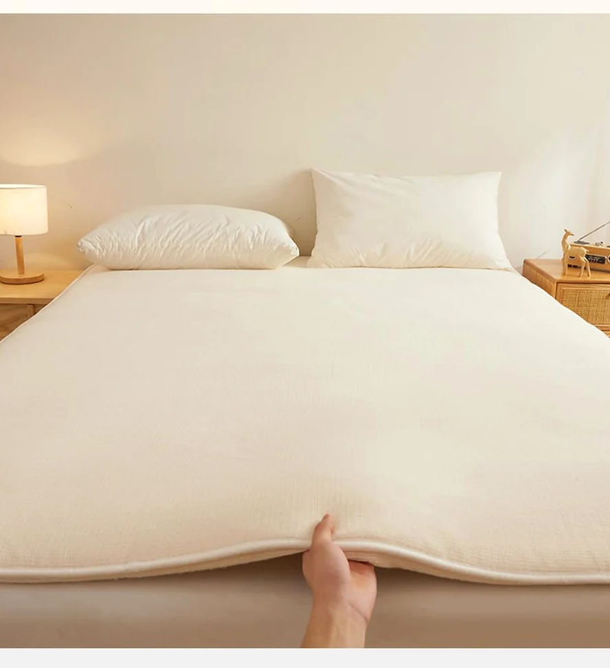 Materasso futon giapponese in cotone, imbottitura per pavimento, trapuntato, tatami, portatile, pieghevole, arrotolabile (120 x 200 cm)