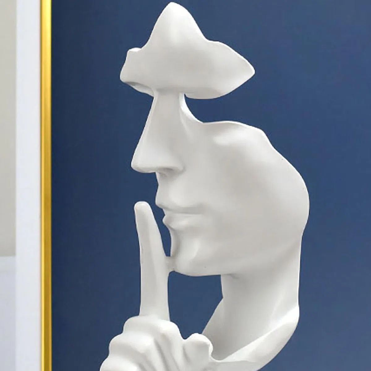 Tissting Statua del Pensatore, Scultura Astratta Moderna in Poliresina Decorativa con Volto Spezzato, Design Creativo 27x10 cm per Decorazione Soggiorno Studio Ufficio