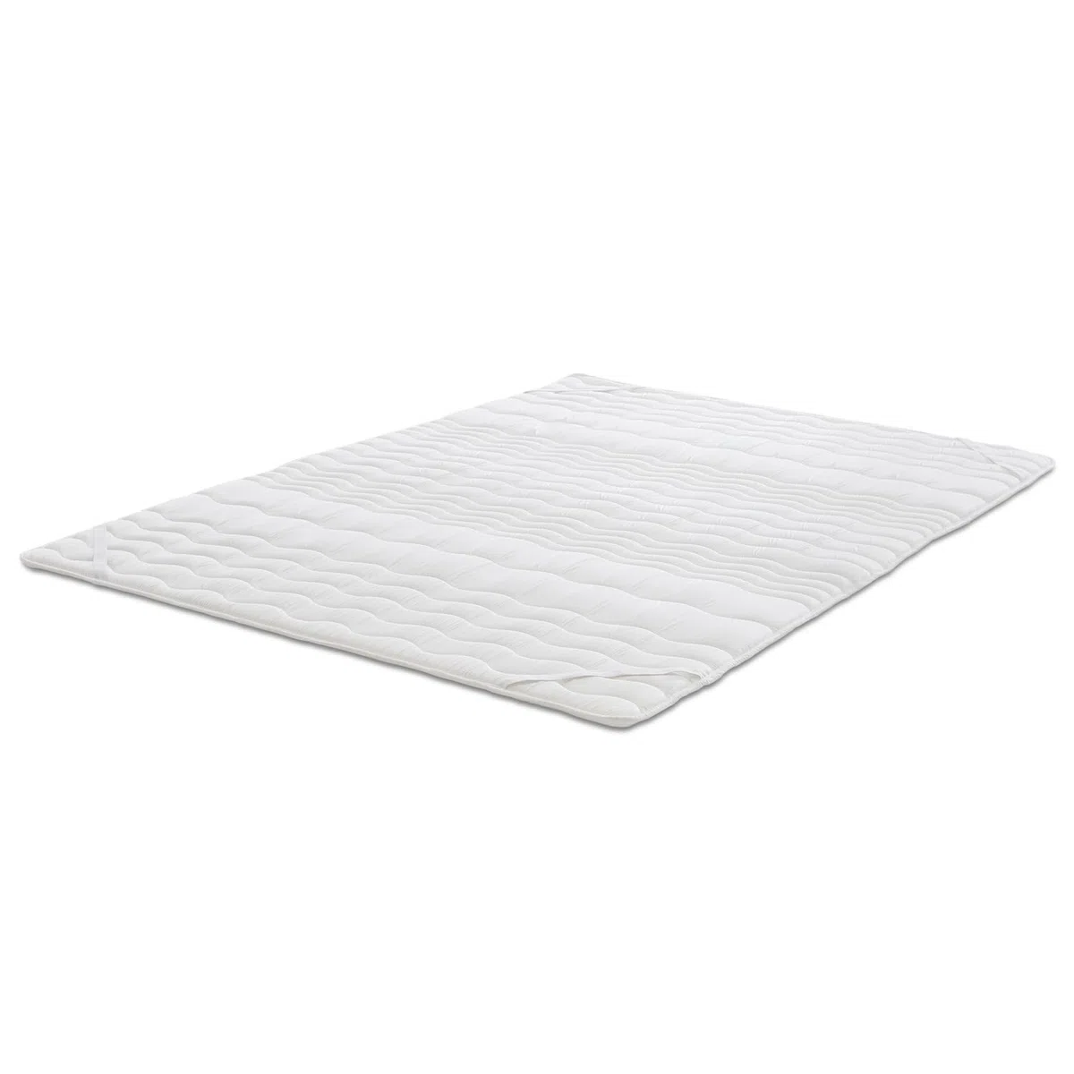 Coprimaterasso alto 2,5 cm, schiuma comfort a 7 zone, bianco, antiscivolo con angoli elastici (100 x 200 cm)