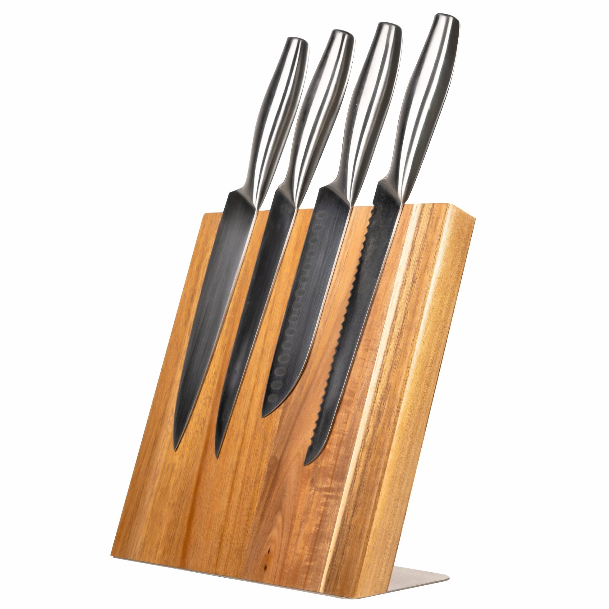 Coninx Quin XL Portacoltelli Blocco Magnetico 27.5x27.5CM | Ceppo Coltelli Vuoto | Modello Universale in Legno di Acacia | per Coltelli di Cucina