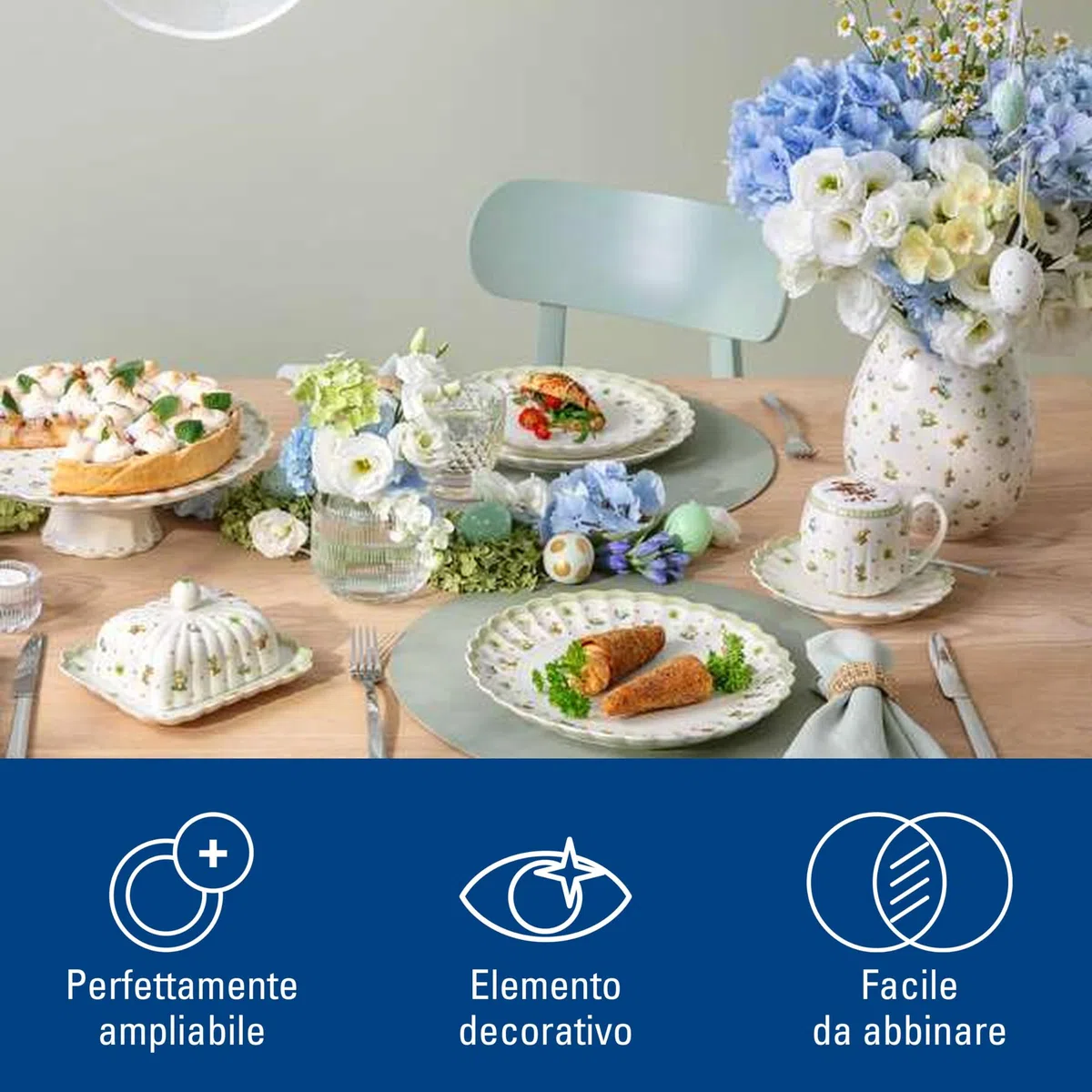 Villeroy & Boch – Easter Delight ciotola per pasta, porcellana Premium, motivi pasquali nostalgici, dettagli dorati, scodella fonda per primi di pasta, ciotole e cucina primaverile