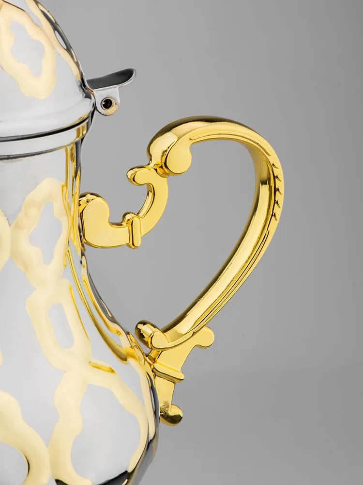 Theiere - Teiera marocchina, 1,2 l, stile arabo, in acciaio inox, per teiera marocchina, stile tradizionale religioso, teapot