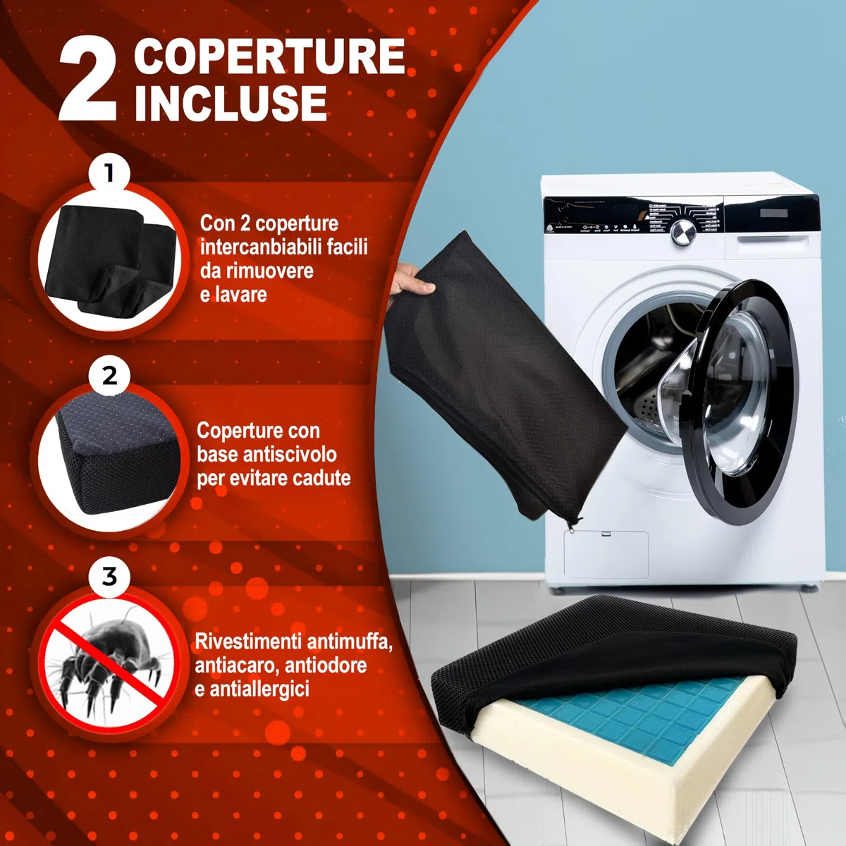 Cuscino in memory foam e gel rinfrescante PREMIUM 2 fodere incluse | Cuscini per Sedie Ergonomico | Cuscino sedia ufficio : Comfort durante i lunghi periodi di utilizzo