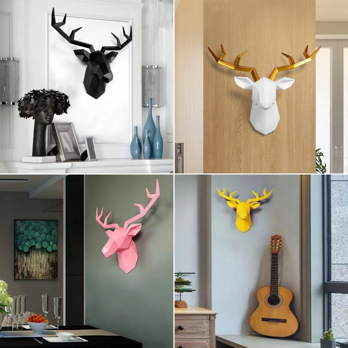 Arredamento Di Cervo In Resina, Decorazione Della Parete Della Testa Di Cervo,Centrotavola Da Parete Statua Della Testa Di Animale Per Bar, Soggiorno, Decorazioni Per Casa Uffici,A1,14*5.5*14.2in