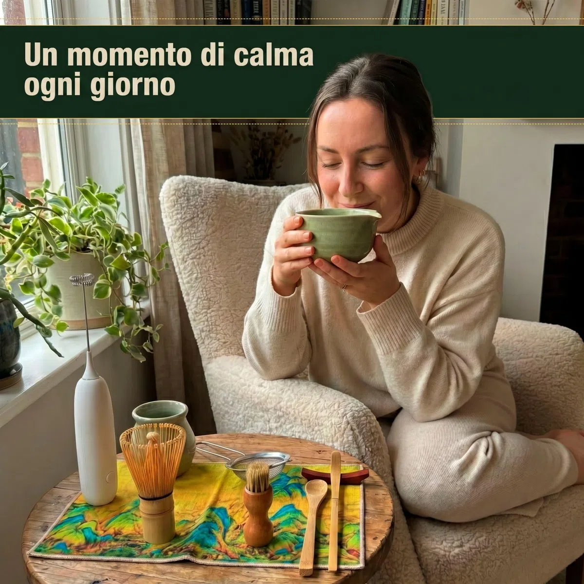 Kit Tè Matcha con Frusta Elettrico Schiuma e Set Completo Accessori Tradizionali Ciotola Ceramica Setaccio Bambù Preparazione Rituale Autentico Iniziazione Set di 11 Pezzi Regalo Premium