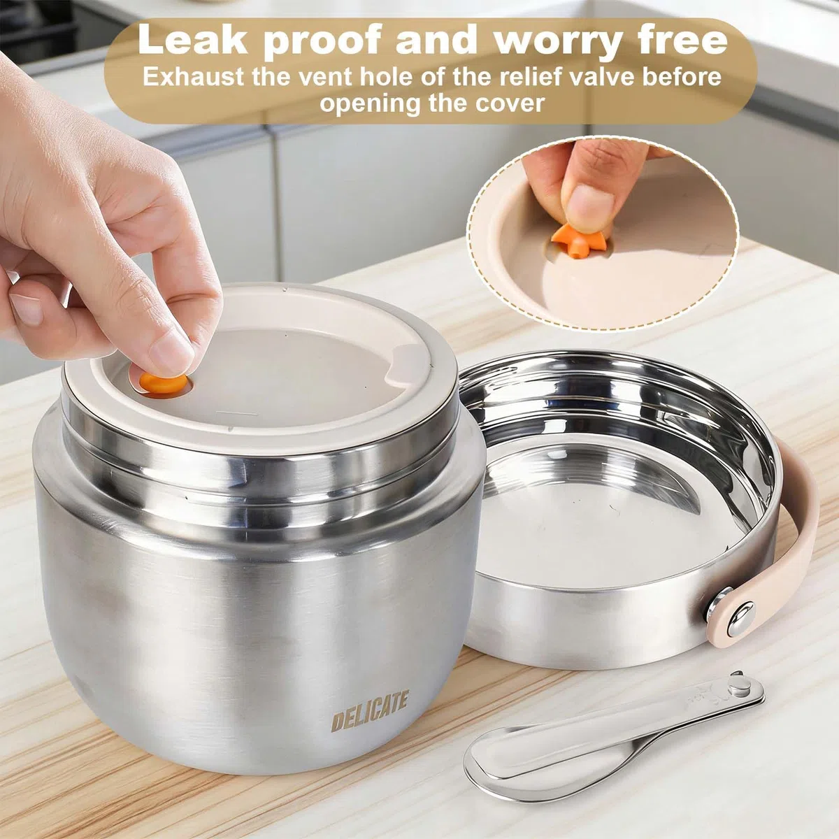 Thermos per Alimenti 1200 ml Contenitore Termico per Alimenti con Cucchiaio e Borsa Termica, Contenitore per Caldi con Maniglia, per Zuppa, Porridge, Riso, Frutta