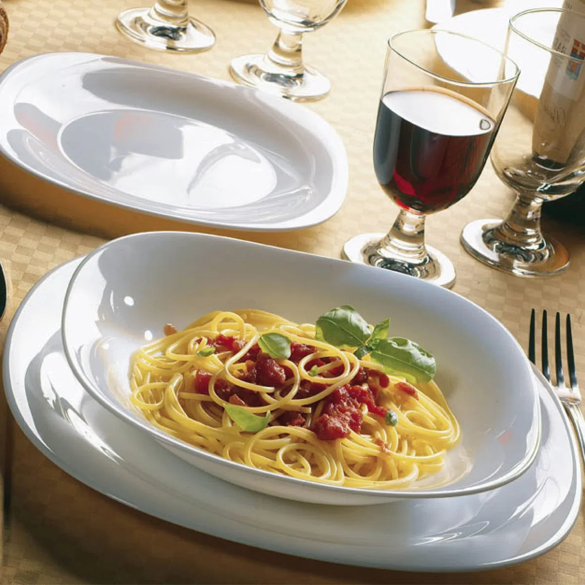 Bormioli - Servizio piatti "Parma" x 6 persone, Bianco