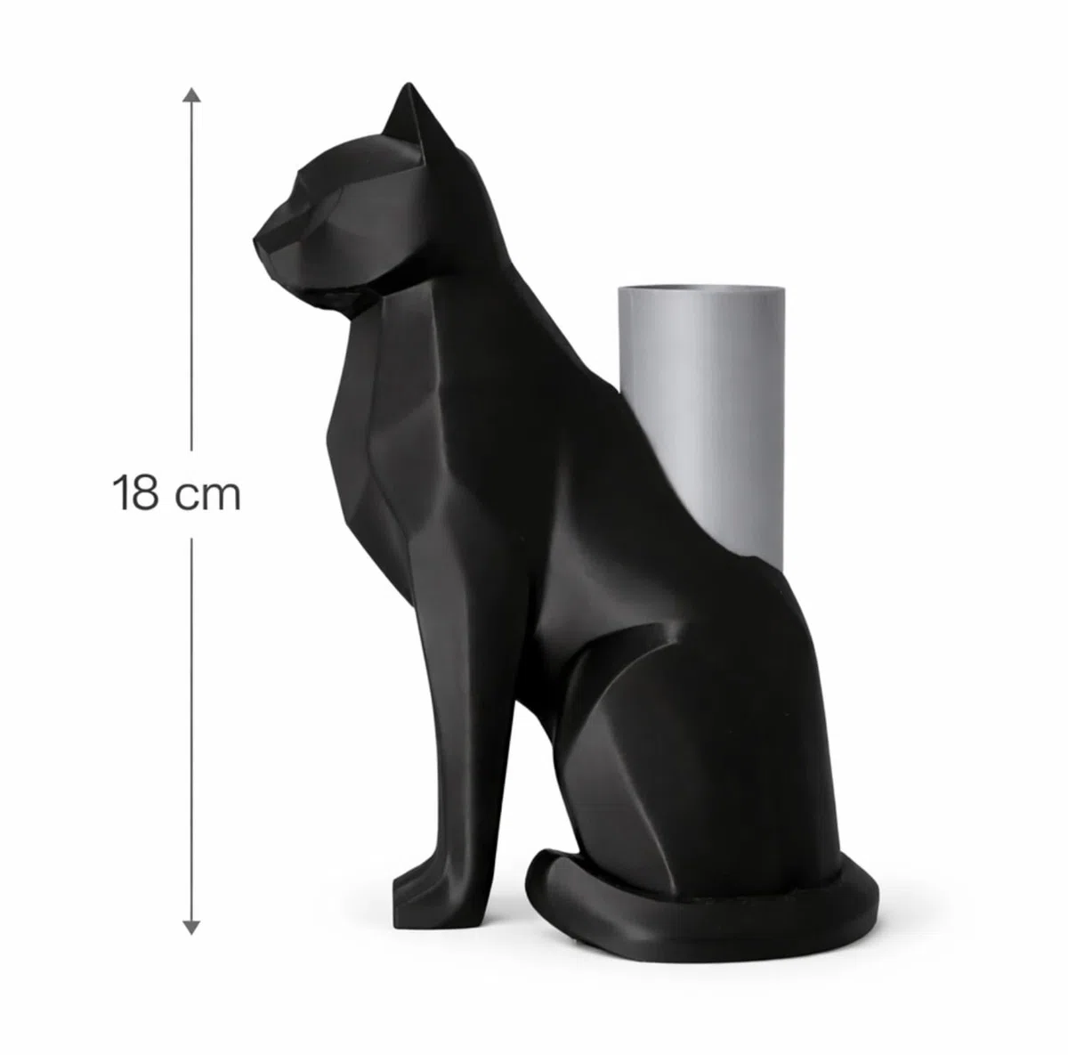 Set di 2 figurine di gatto con vaso porta fiori, statua di gatto nero e grigio per la decorazione domestica, idea regalo per gli amanti dei gatti, donna ragazza ragazzo regalo di compleanno.