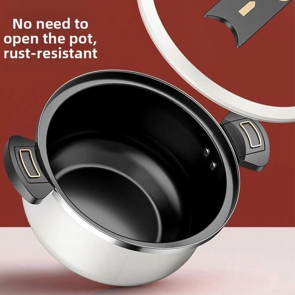Pentola per zuppa, 7 l, in ghisa smaltata con coperchio in vetro senza rivestimento, grande capacità di cottura per fornelli a induzione a gas, stufato a pressione (7 l bianco)