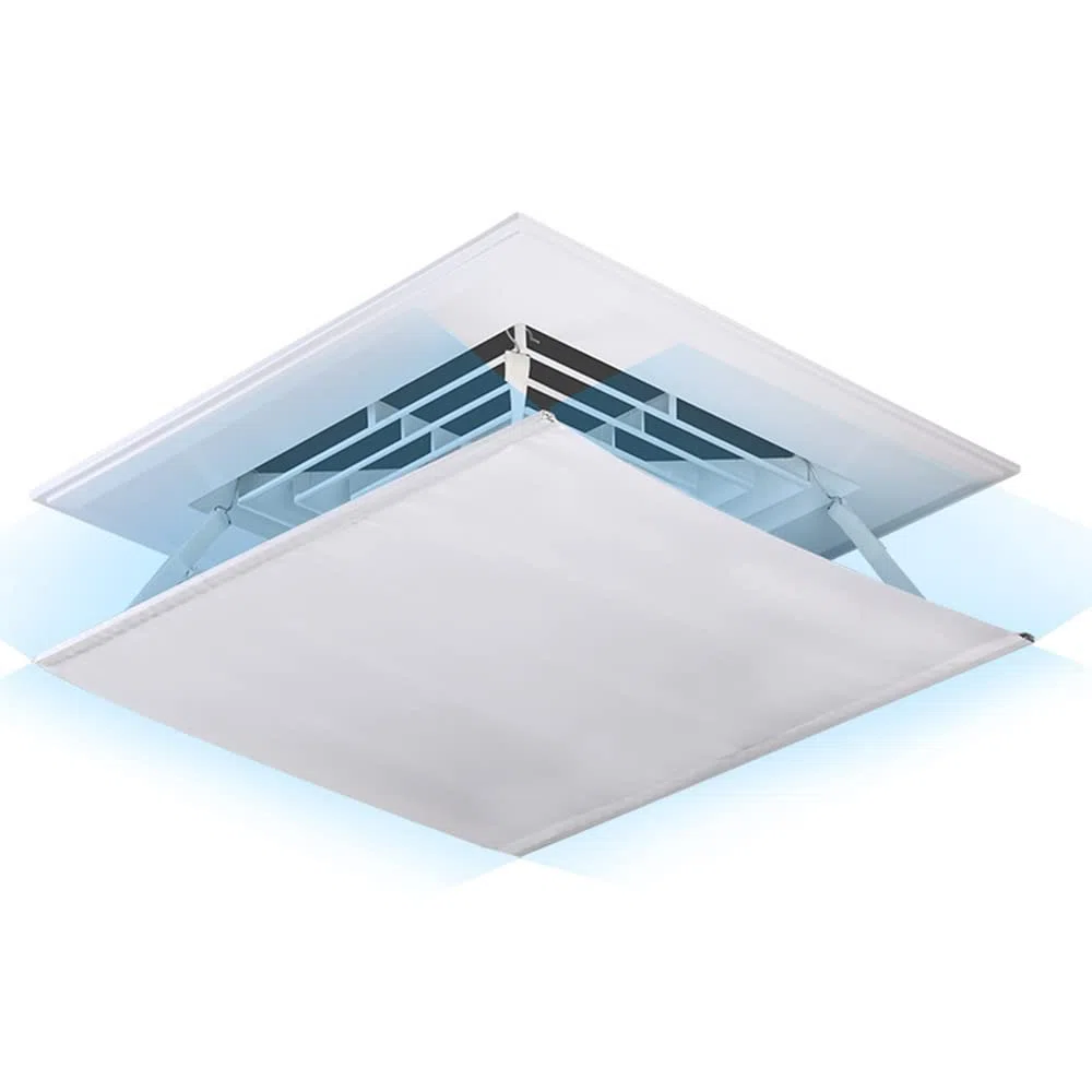 Deflettore del Condizionatore D'Aria per Soffitto Centrale Aria Condizionata Impedire All'Aria di Soffiare Direttamente Verso le Persone,Angolo di Soffiaggio Regolabile,Tessuto Oxford (60×60cm)
