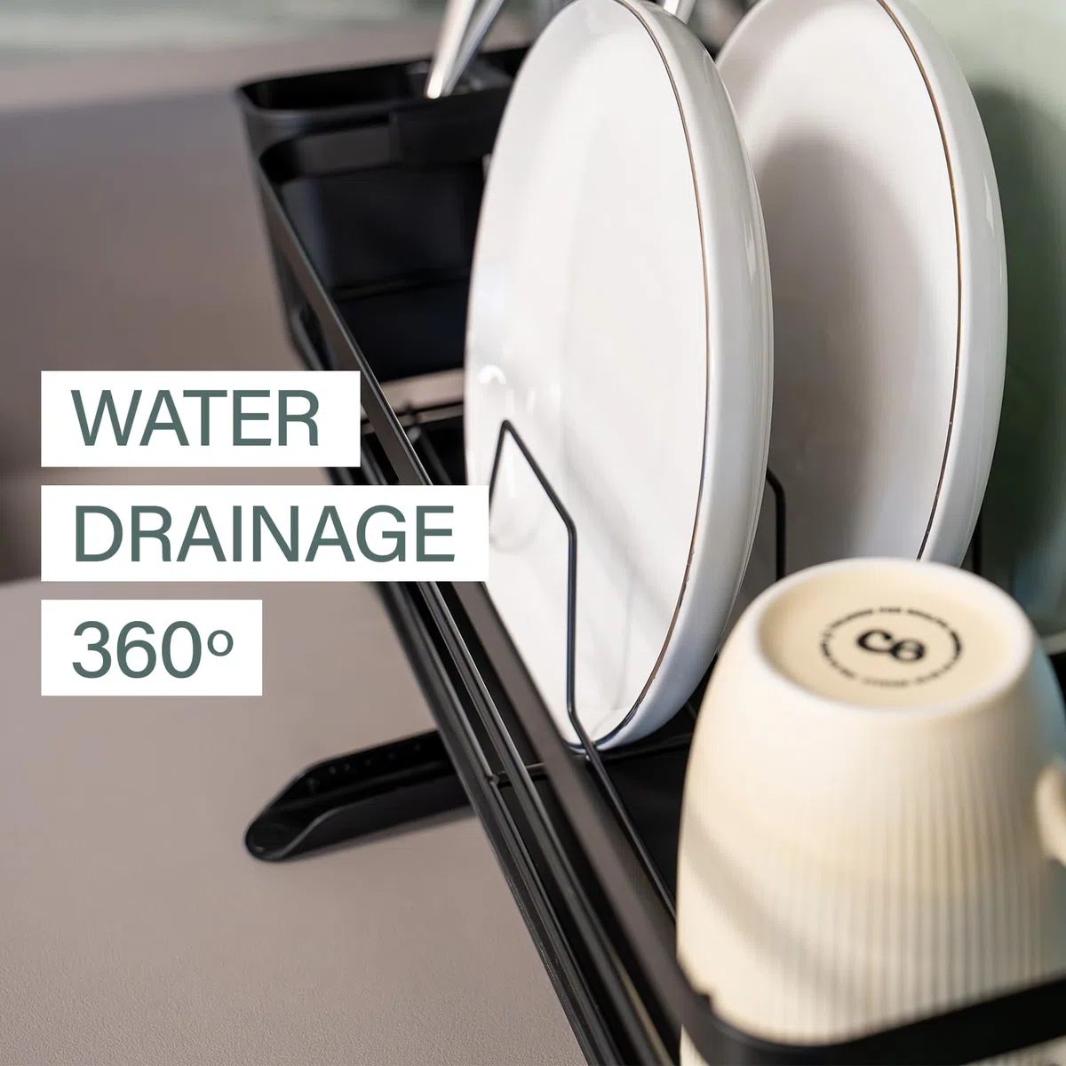 edihome, Scolapiatti da Appoggio, da Lavandino, da Lavello, Gocciolatoio, Scola Piatti, Acciaio Inox, Drying Rack, Ugello Antigoccia e di Drenaggio (2 livello)