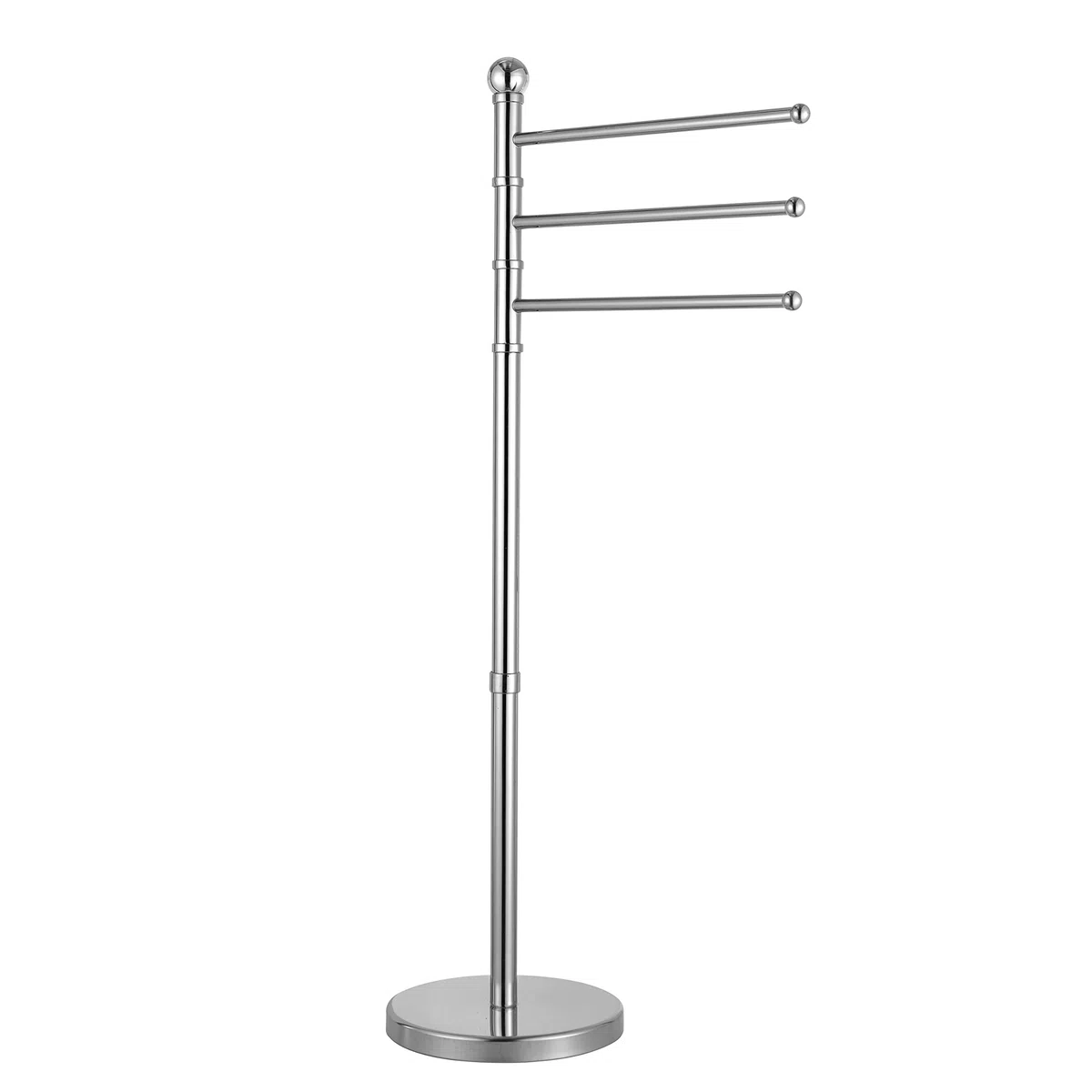 Baroni Home Piantana Porta Asciugamani a 3 Braccia, Acciaio, Metallo Cromato Antiruggine, Portasciugamani da Terra con Base Pesante, 44X23X89 cm, Baroni Home Bagno Cromo Acciaio