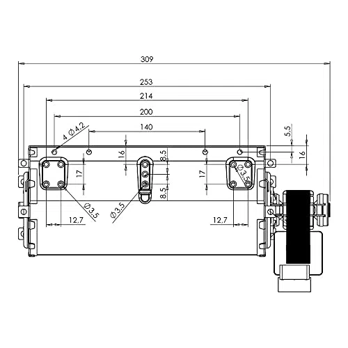 Easyricambi Ventilatore tangenziale Trial THS24B6 026 TFA661-D6 Stufa a Pellet Lungo 309mm Bocchetta 242x35 mm