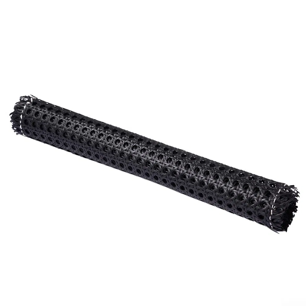 DAZZLEEX 1 rotolo di materiale caning, in rattan nero, rotolo di rete in tessuto di tessuto, materiale per sedie kit opzioni multi-formato 40 cm x 2 m