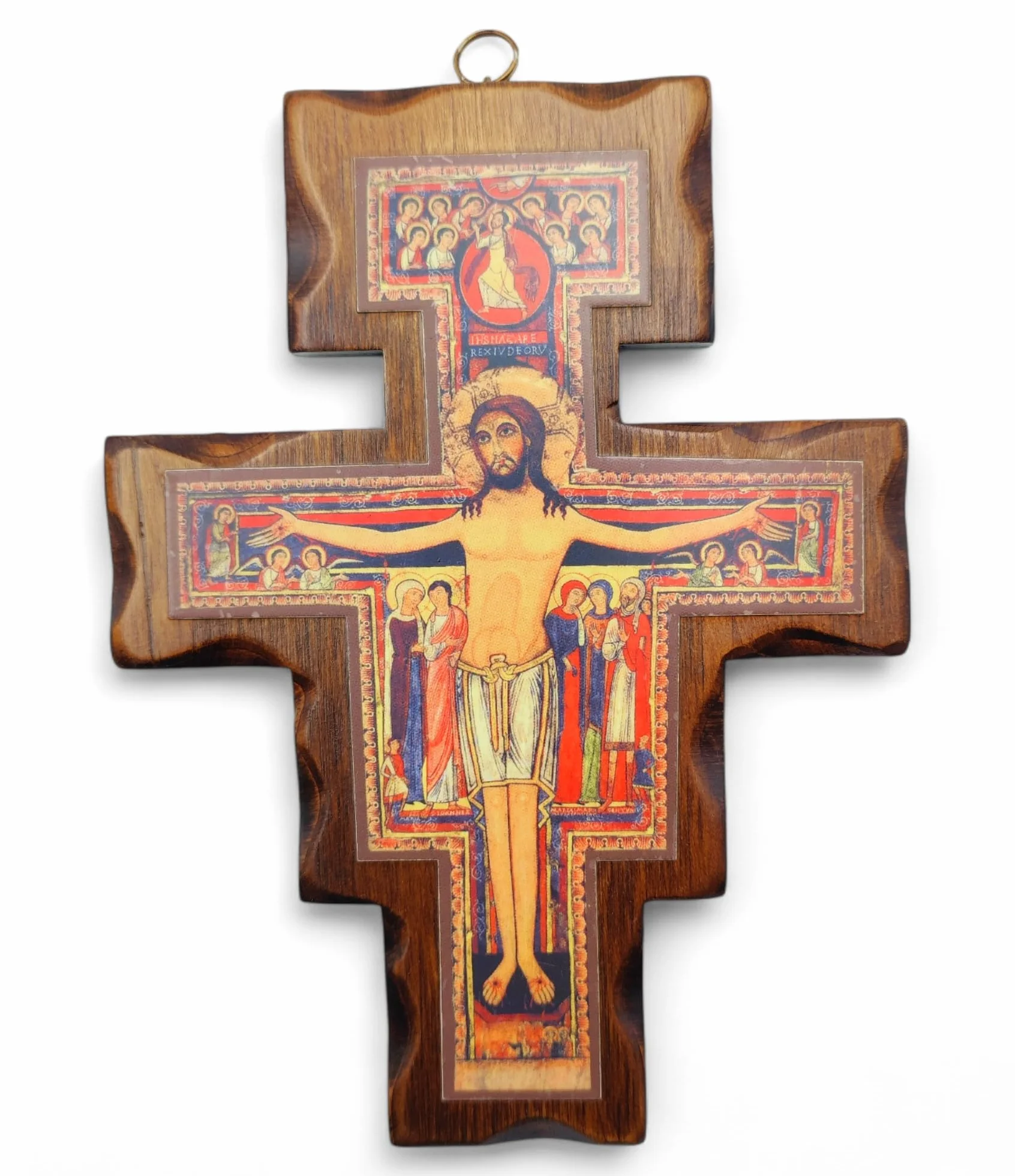 La Balestra Crocifisso San Damiano in legno - da parete - prodotto in Umbria Italy - (19 X 14)