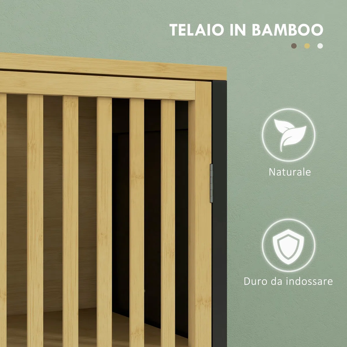 HOMCOM Mobile Sottolavabo Bagno con 2 Ante a Doghe, Armadietto Bagno in Legno di Bambù e MDF con Intaglio a U per Tubi, 60x30x70cm, Nero