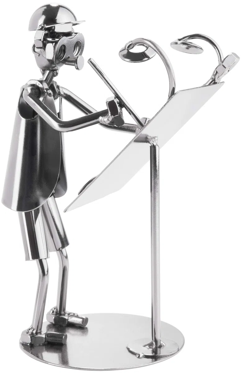 BRUBAKER Vite Uomo Architetto - Figura in Ferro Fatta a Mano Uomo in Metallo Progettista di Edifici - Figura in Metallo Idea Regalo per Architetti e Progettisti di Edifici