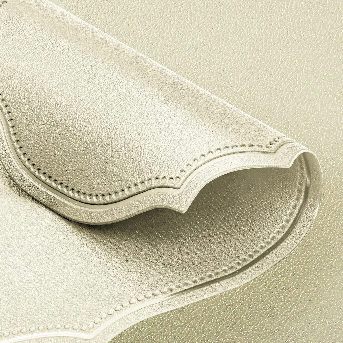 fanquare Set di 6 Tovagliette in Finta Pelle Tovagliette Ovali con Superficie Lavabile e Resistente al Calore Impugnatura Antiscivolo Decorazioni Impermeabili per la Tavola Beige
