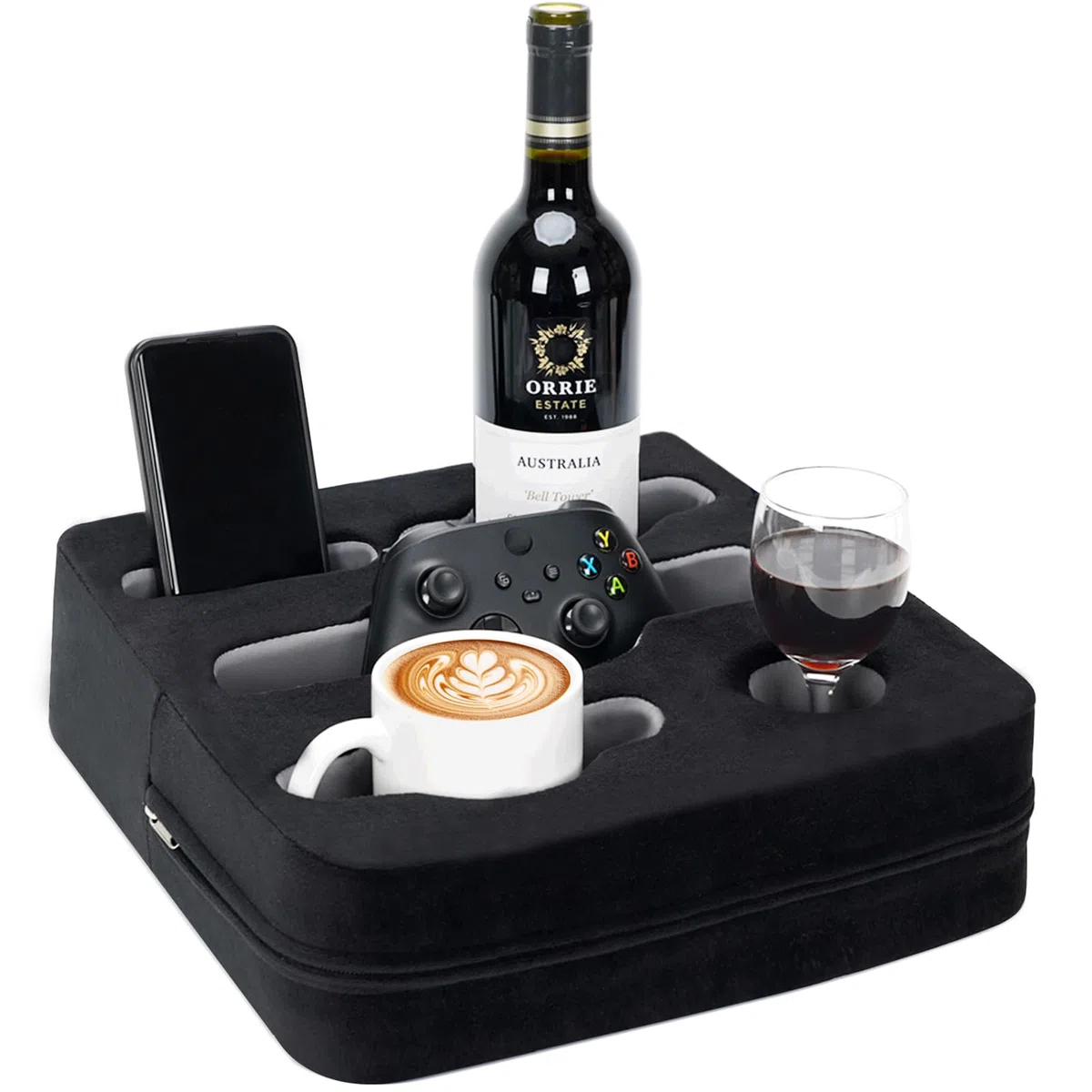 Cuscino portabicchieri da divano, portabicchieri da divano, porta telecomandi per tazze, cuffie, snack e telefoni, da utilizzare su auto, pacchetti, spiaggia, camper e altro ancora, colore