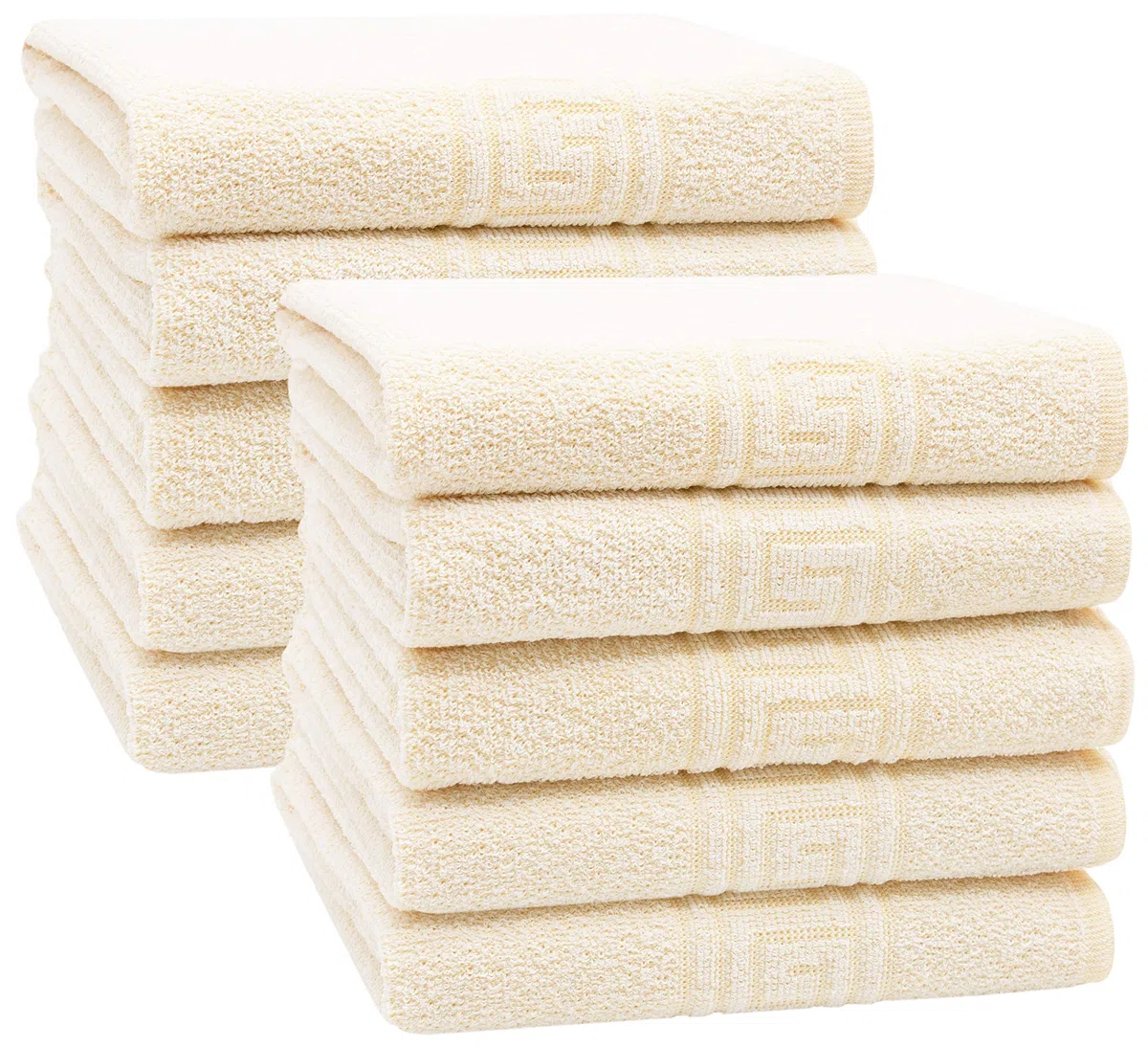 ZOLLNER 10 Asciugamani da Bagno, Cotone Misto, 50x100 cm, 340g/mq, Giallo