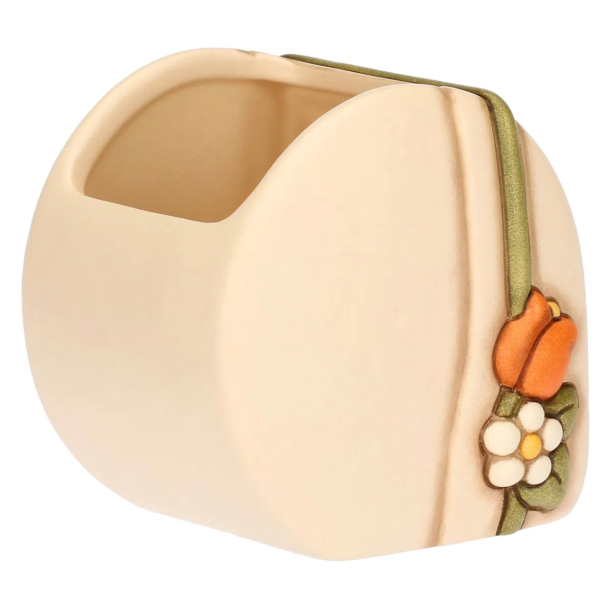 THUN - Porta penne in ceramica Country Bloom - Ceramica,10,4x10x10,4 cm