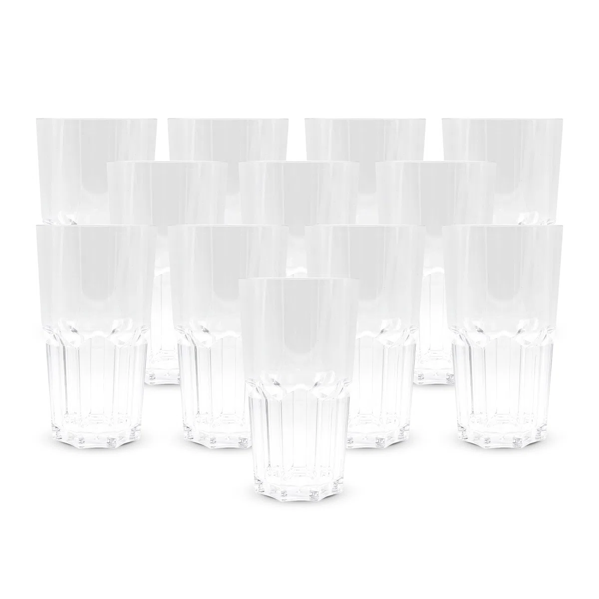 DOJA Barcelona | Bicchieri Plastica Dura | 50cl | 12 pz | Bicchiere Trasparente | 154x87x1,8mm | Bicchieri Rigidi Plastica Dura Policarbonato | Bicchieri di Plastica Dura Riutilizzabili | Acqua