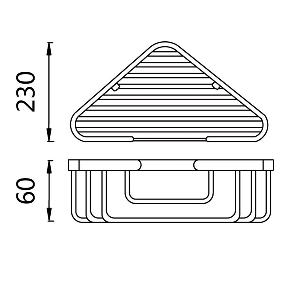 CS003 - Mensola angolare per bagno, montaggio a parete, in acciaio INOX