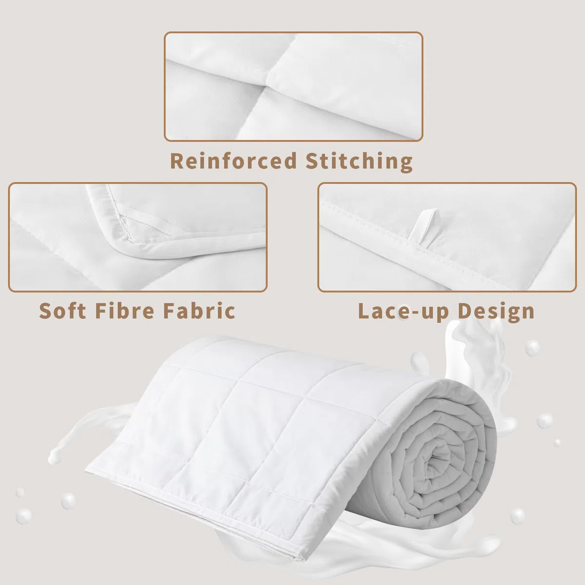 Good Nite Piumone estivo 220 x 240 cm, leggero, estivo, 90 g/mq, 220 x 240 cm, sottile, senza rivestimento, utilizzabile e rinfrescante, morbido bianco