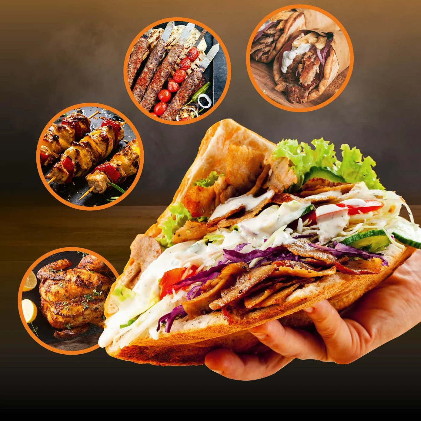 GOURMETmaxx kebab grill | grill elettrico verticale per kebab, gyros, shashlik | grill elettrico con spiedo centrale e 6 spiedini aggiuntivi, utilizzabile anche come shashlik grill