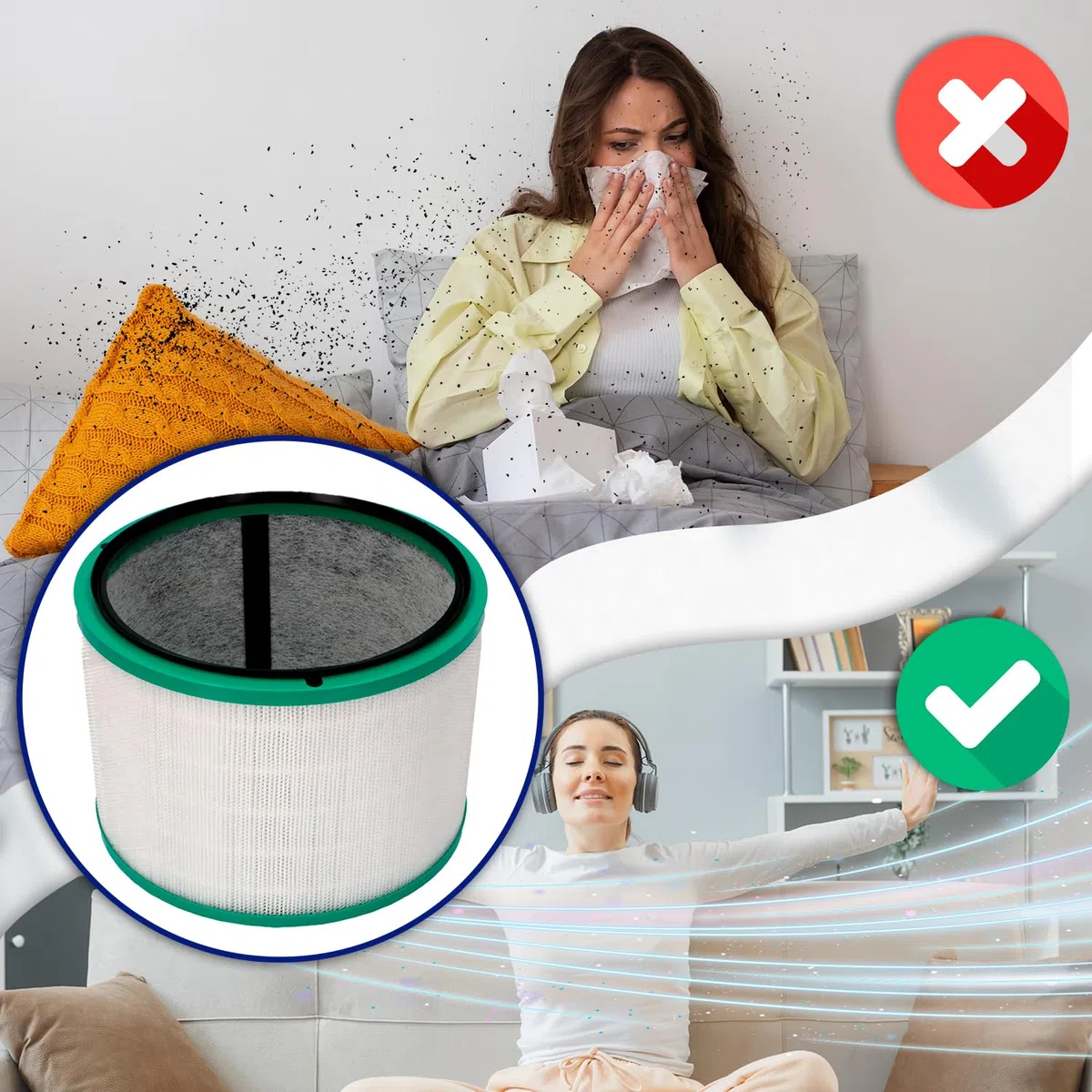 HEPA Filtro per Aspirapolvere Ø 215mm con Codice Originale 968101-04 96810104 per Dyson DP01 DP03 HP00 HP01 HP02 HP03 - MONTERAL