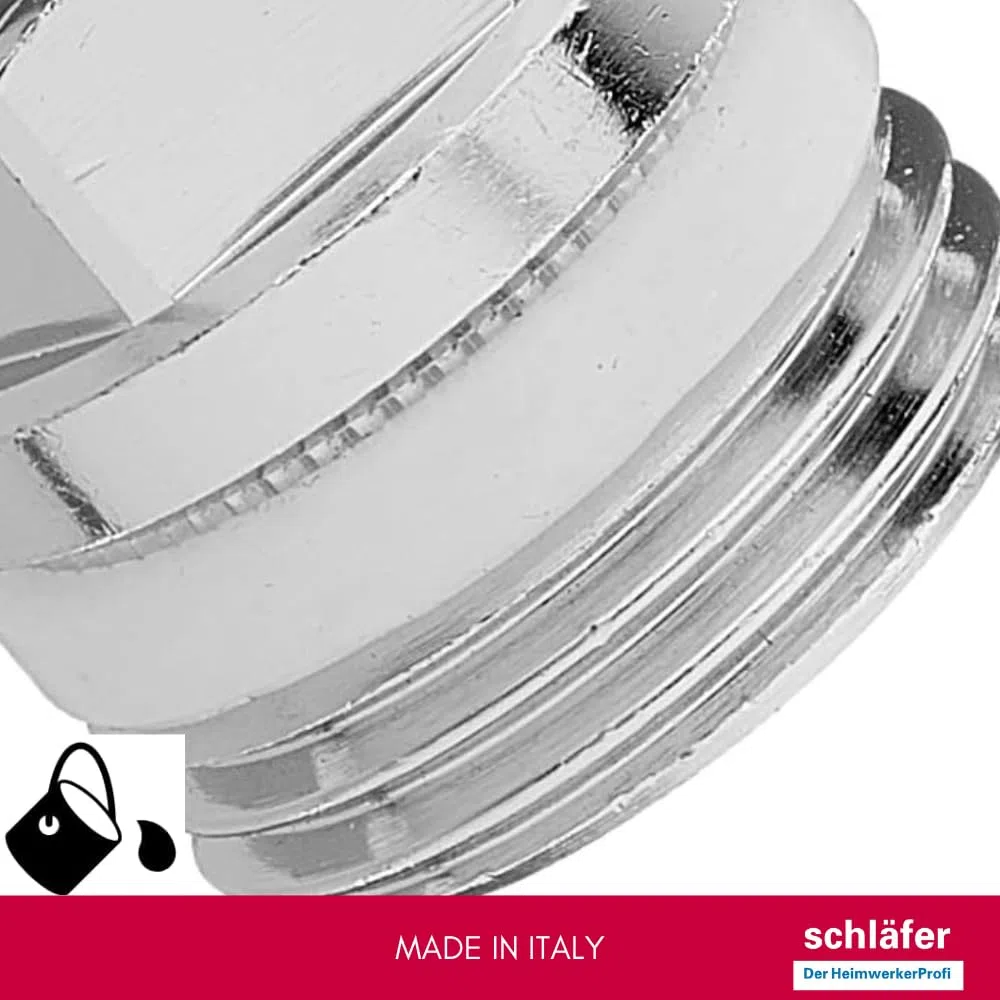 Schläfer - Valvole Sfiato Radiatore 3/8 Pollici (Ø16,7mm) | Valvolina Spurgo Manuale 704010 per Termosifoni e Scaldasalviette | Sfiato Aria Professionale Termoarredo | Ricambio Universale, Kit 10 Pz.
