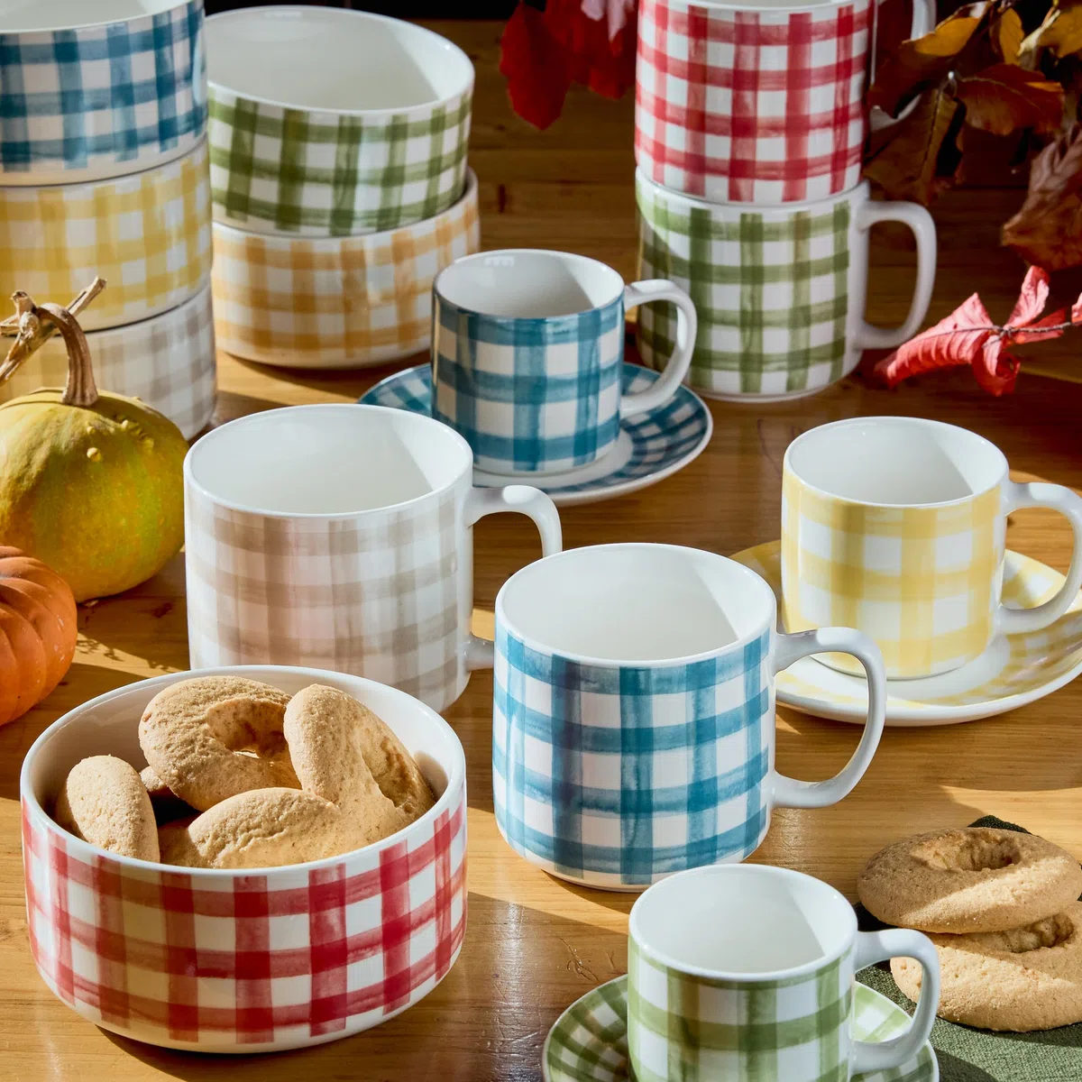 Tognana Caledonia, confezione 6 tazze thè con piattino, new bone china, multicolor