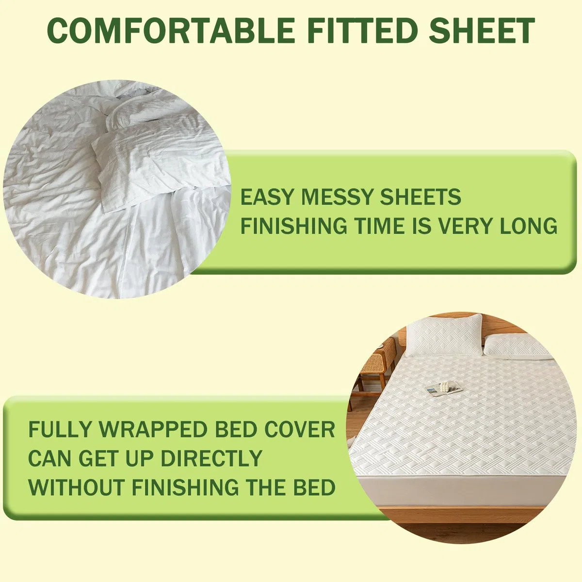 Odot Trapuntati Lenzuola Coprimaterasso con Angoli, Impermeabile Extra Profondo Morbido Elastica Proteggi Coprimaterasso per Letto Singolo Matrimoniale King Size (Bianco,180x220+28cm)