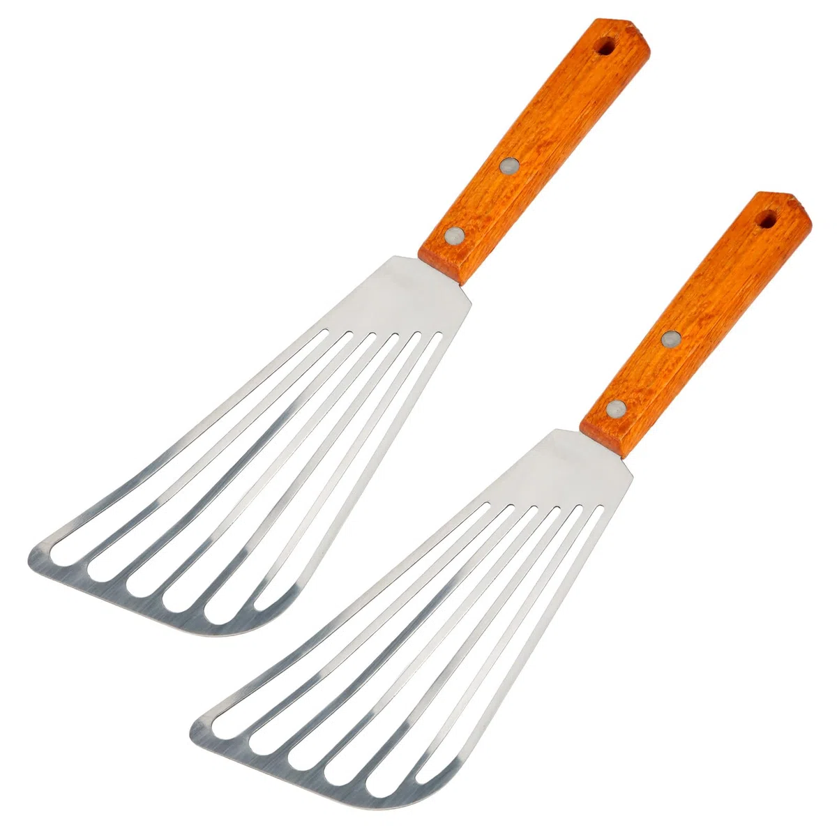 BOXOB 2pz Spatola per Pesce in Acciaio Inossidabile, Set di Spatole Pesce Resistenti Spatola Scanalata da Cucina per Girare Pancake Uova e Altro Ancora