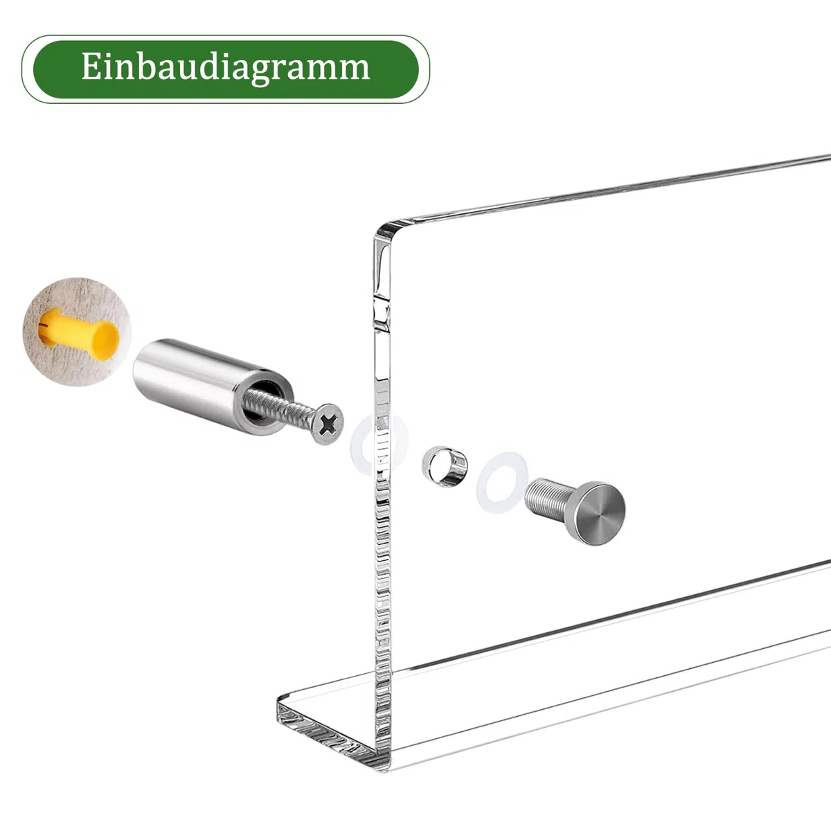 3 Pack Lunghezza 48 cm Scaffale per riviste a parete in acrilico trasparente adatto per la camera dei bambini, il soggiorno, la camera da letto e l'ufficio
