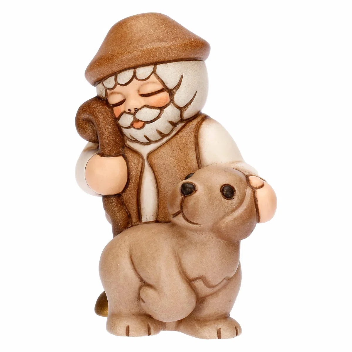 THUN - Pastore con cane - ceramica - Collezione Presepe Classico - 5,8 x 4,8 x 7,9 cm
