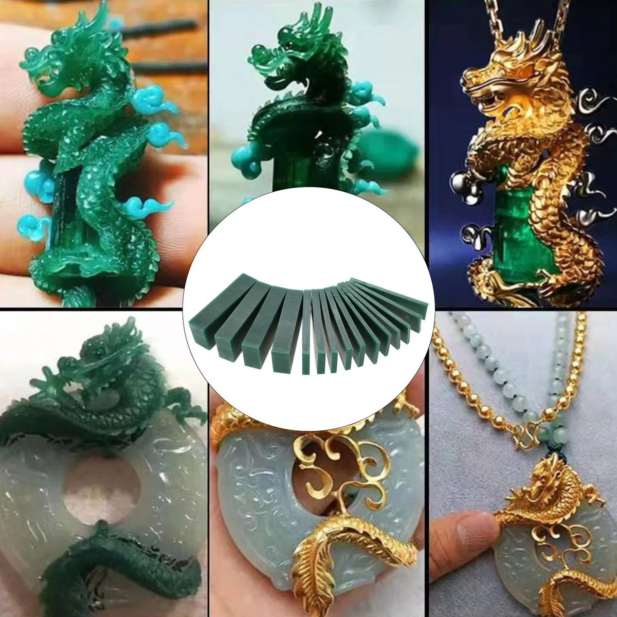 15 pezzi utensili per intaglio in cera verde, spessori 4/6/8/21/23 mm, ideali per creare modelli di anelli e gioielli strumenti professionali per la cera solida