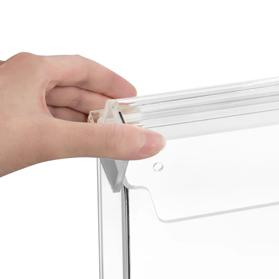 zeigis® – Espositore per volantini in formato verticale DIN A5, resistente alle intemperie, per l’ambiente esterno, con coperchio, in vetro acrilico trasparente